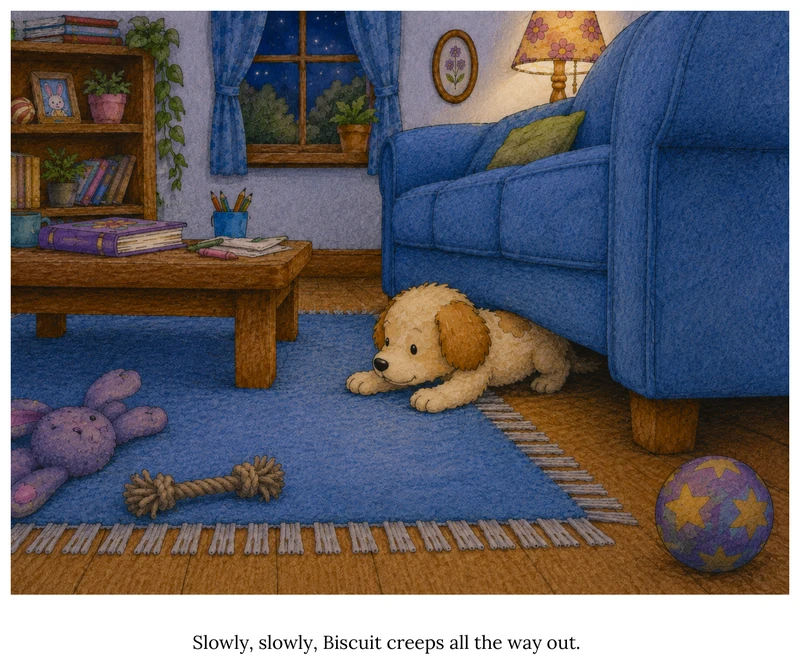 A page from Mitzy and the Trouble with the New Puppy